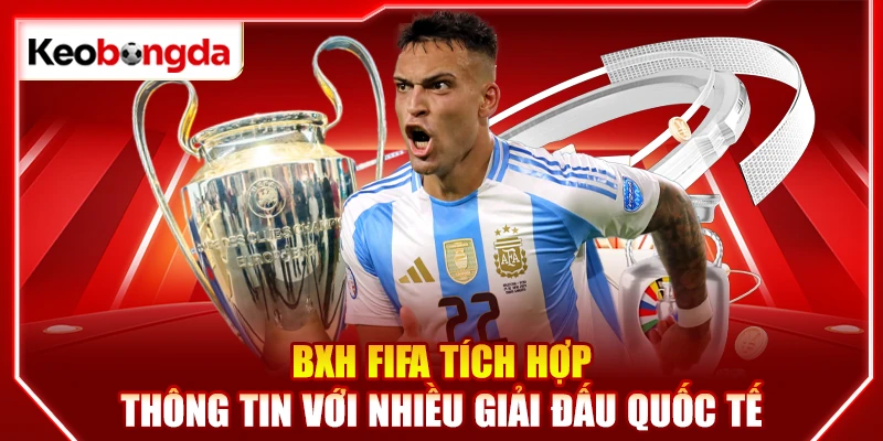 BXH FIFA tích hợp thông tin với nhiều giải đấu quốc tế